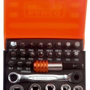 Bahco 2058/S26 26-Delige Bit- En Doppenset - 1/4''