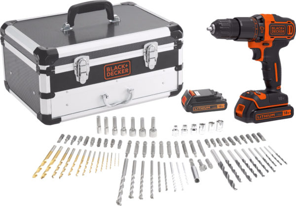 Black&Decker Accu boor/schroefmachine BDC718AS2F met 80 accessoires in koffer