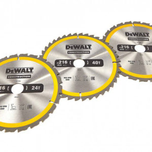 DEWALT DT1962-QZ 3-delige cirkelzaagbladen set 216x30mm 2x24-tands 1x40-tands