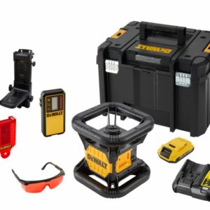 DeWALT DCE074D1R 18V Rotatie Laser Set Incl. Ontvanger In Koffer - Rood - 45m - IP54