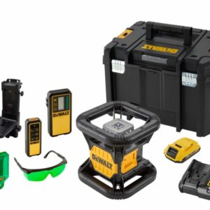 DeWALT DCE079D1G 18V Rotatie Laser Set Incl. Ontvanger In Koffer - Groen - 76m - IP67