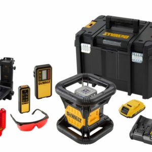 DeWALT DCE079D1R 18V Rotatie Laser Set Incl. Ontvanger In Koffer - Rood - 76m - IP67