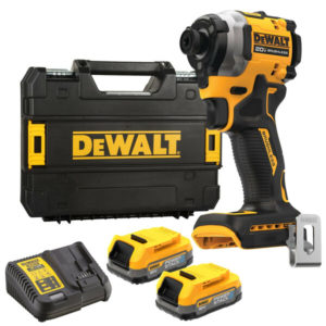 DeWALT DCF850E2T 18V Li-ion XR Accu Slagschroevendraaier Set (2x Powerstack Accu) In TSTAK Koffer