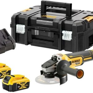 DeWALT DCG405P2 18V Li-Ion Accu Haakse Slijper Set (2x 5.0Ah Accu) In TSTAK - 125mm - Koolborstelloos