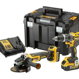 DeWALT DCK2080P2T 18V Li-Ion Accu Klopboor-/schroefmachine (DCD796)&Haakse Slijper (DCG405) Combiset (2x 5.0Ah Accu) In TSTAK - Koolborstelloos