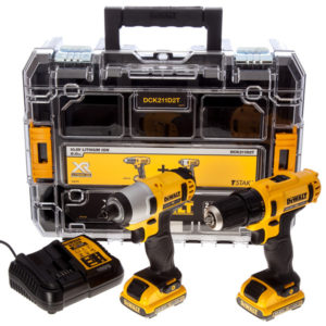 DeWALT DCK211D2T 12V Li-Ion Accu Boor-/schroefmachine (DCD710)&Slagschroevendraaier (DCF815) Combiset (2x 2.0Ah Accu) In TSTAK