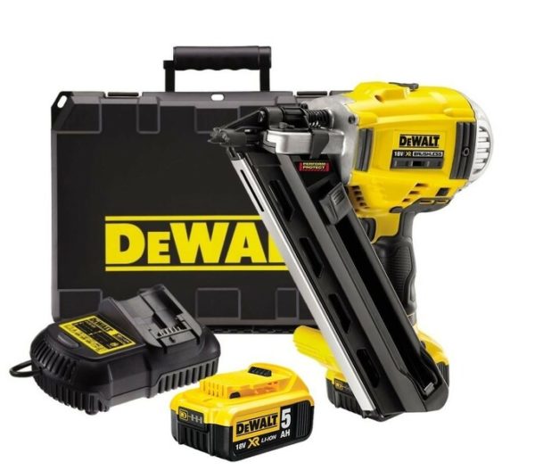 DeWALT DCN692P2 18V Li-Ion Accu Constructie Tacker Set (2x 5.0Ah Accu) In Koffer - 50-90mm - Koolborstelloos