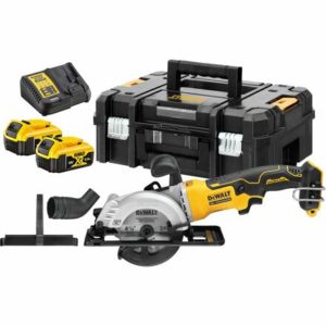 DeWALT DCS571P2-QW 18V Li-ion Accu Cirkelzaag Set (2x 5.0Ah) In TSTAK Koffer - 115 Mm - Koolborstelloos