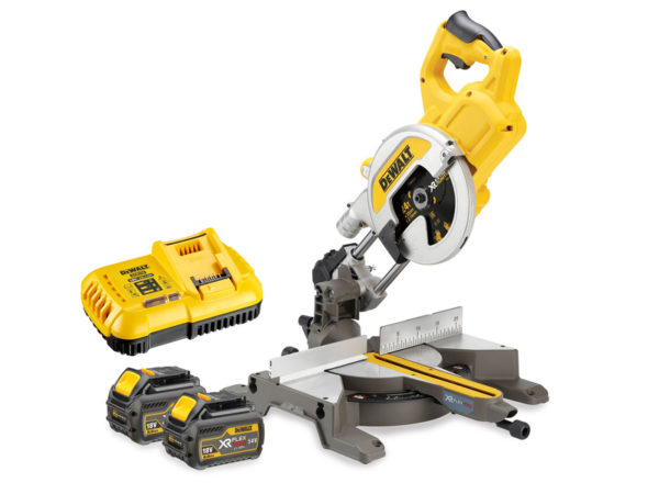 DeWALT DCS777T2 18V/54V XR FlexVolt Li-Ion Accu Afkort- En Verstekzaagmachine Set (2x 6.0Ah Accu) - 216 X 30mm - Koolborstelloos