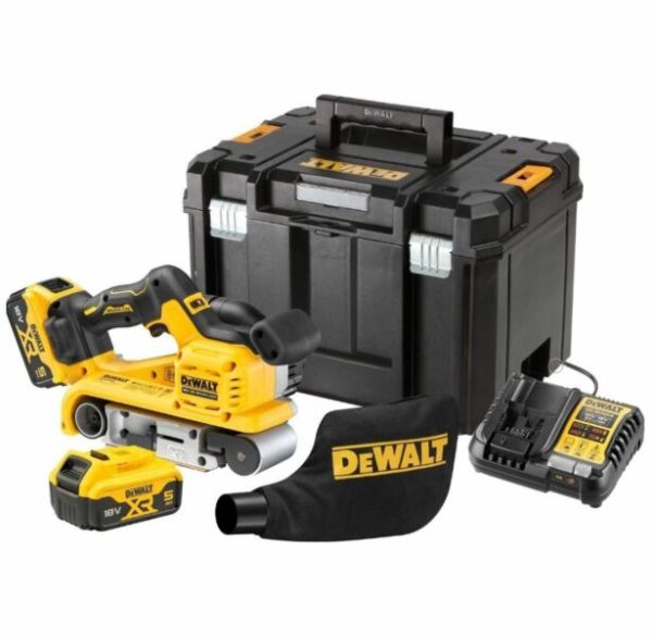 DeWALT DCW220P2-QW 18V XR Brushless Bandschuurmachine Set 5Ah In TSTAK Koffer