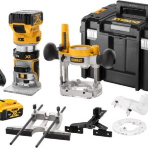 DeWALT DCW604P2-QW 18V XR Li-Ion Accu Boven- En Kantenfrees Set (2x 5