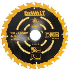 DeWALT DT10304 Extreme Cirkelzaagblad - 190 X 30 X 24T - Hout (Met Nagels)