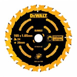 DeWALT DT10624 Extreme Cirkelzaagblad - 165 X 20 X 24T - Hout (Met Nagels)