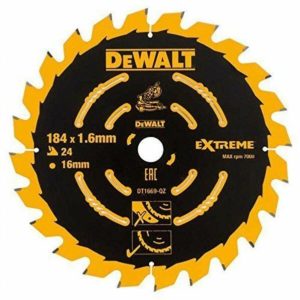 DeWALT DT1669 Extreme Cirkelzaagblad - 184 X 16 X 24T - Hout