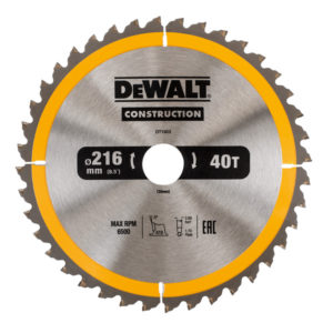 DeWALT DT1953 Construction Cirkelzaagblad - 216 X 30 X 40T - Hout (Met Nagels)