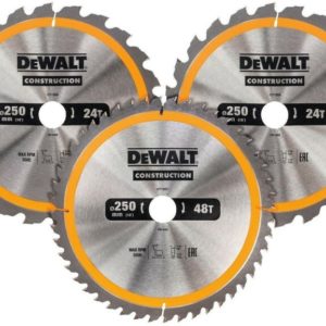 DeWALT DT1963 3 Delige Cirkelzaagbladen - 250 X 30 X 24T-24T-48T - Hout