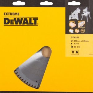 DeWALT DT4286 Extreme Cirkelzaagblad - 216 X 30 X 80T - Hout / Laminaat / MDF/ Aluminium