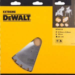 DeWALT DT4310 Extreme Cirkelzaagblad - 216 X 30 X 24T - Hout / Laminaat