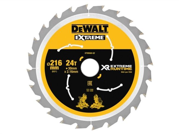 DeWALT DT99568 XR Cirkelzaagblad - 216 X 30 X 24T - Hout