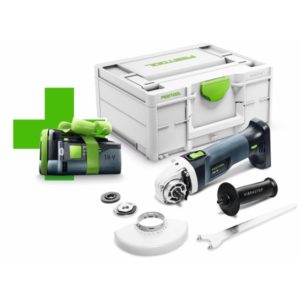 Festool AGC 18-125 EB-Basic ERGO 18V Li-Ion Accu Haakse Slijper In Systainer - Met 5.0 Ah Accu