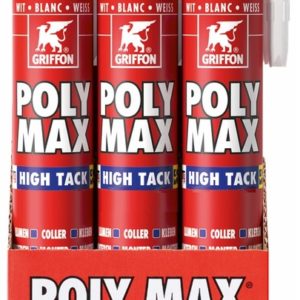 Griffon Poly Max High Tack Montagelijm - Wit - Koker - 425gr - 12 Stuks