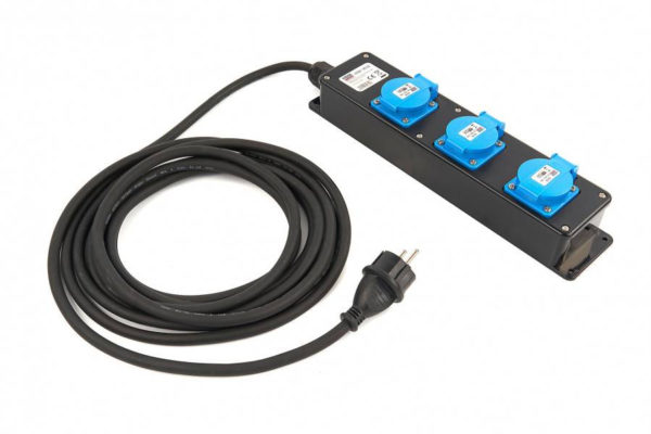 HBM PROFI IP44 stekkerdoos met 5 meter kabel 3 x 1