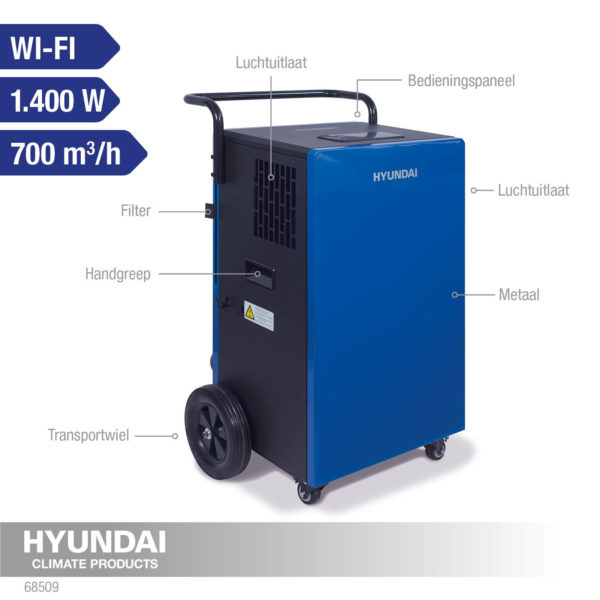 Hyundai Industriële luchtontvochtiger WIFI - 90 liter - Bouwdroger