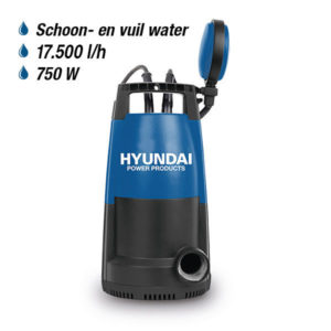 Hyundai Vuilwater Dompelpomp 750W - 17500 Liter