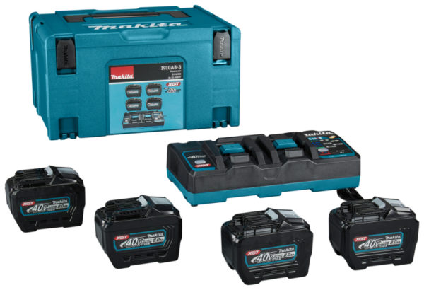 Makita 1910A8-3 40V XGT Li-ion Accu Starterset (4x 8.0Ah) + Duolader In Mbox