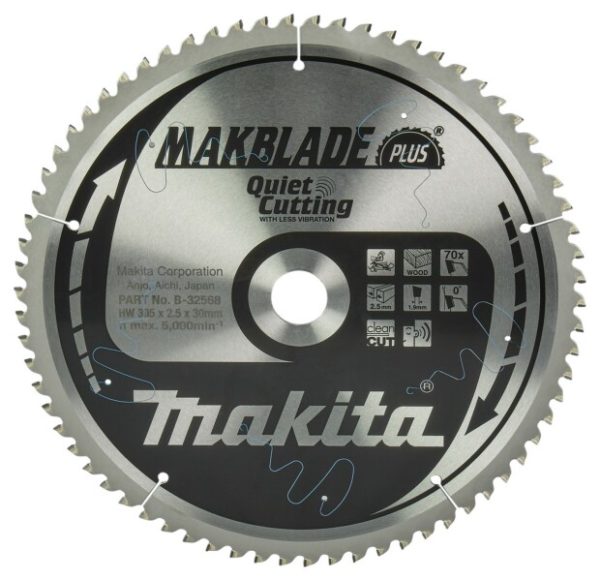 Makita B-32568 Makblade-Plus Cirkelzaagblad - 305 X 30 X 70T - Hout