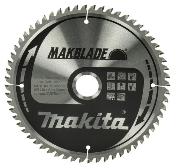 Makita B-32839 Makblade Cirkelzaagblad - 216 X 30 X 60T - Hout