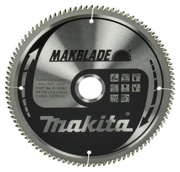 Makita B-32867 Makblade Cirkelzaagblad - 216 X 30 X 100T - Hout