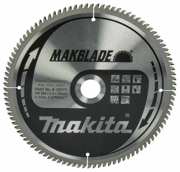 Makita B-32873 Makblade Afkortzaagblad - 260x30x2