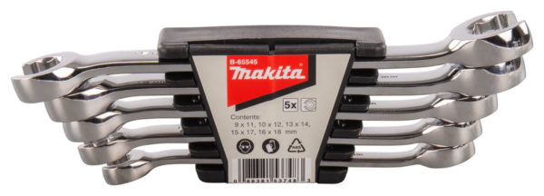 Makita B-65545 5-delige Ringsleutelset Open - 9-18mm