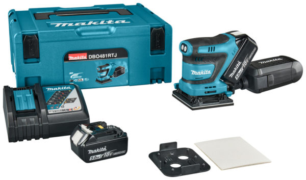 Makita DBO481RTJ LXT 18V Li-ion Accu Vlakschuurmachine Set (2x 5