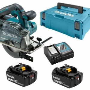 Makita DCS553RTJ 18V Li-Ion Accu Metaalcirkelzaag Set (2x 5.0Ah Accu) In Mbox - 150mm - Koolborstelloos