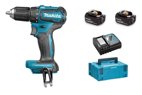 Makita DDF483RTJ 18V Li-Ion Accu Boor-/schroefmachine Set (2x 5.0Ah Accu) In Mbox - Koolborstelloos