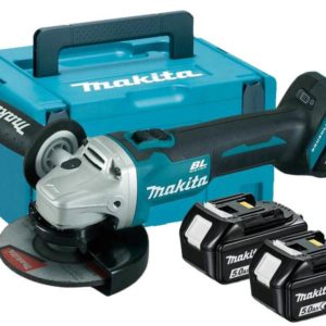 Makita DGA506RTJ 18V Li-Ion Accu Haakse Slijper Set (2x 5.0Ah Accu) In Mbox - 125mm - Koolborstelloos - Softstart