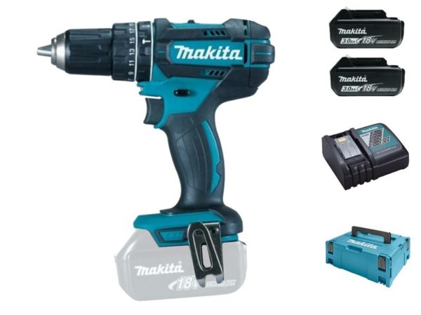 Makita DHP482RFJ 18V Li-Ion Accu Klopboor-/schroefmachine Set (2x 3.0Ah Accu) In Mbox