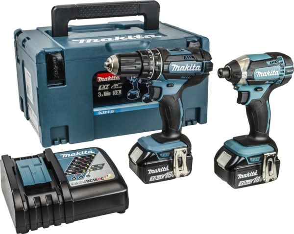 Makita DLX2131JX 18V Li-Ion Accu Klopboor-/schroefmachine (DHP482)&Slagschroevendraaier (DTD152) Combiset (2x 3.0Ah Accu) In Mbox