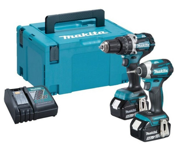 Makita DLX2181TJ 18V Li-Ion Accu Klop-/schroefmachine (DHP484)&Slagschroevendraaier (DTD154) Combiset (2x 5