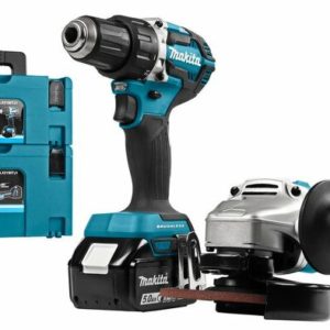 Makita DLX2190TJ1 18V Li-Ion Accu DDF484 Accuboormachine&DGA504 Accu Slijper Combiset (2x 5.0Ah Accu) In MBox