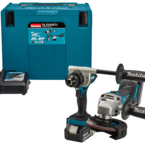 Makita DLX2430TJ 18V Li-Ion Accu Boor-/schroefmachine (DDF486)&Haakse Slijper (DGA504) Combiset (2x 5.0Ah) In Mbox