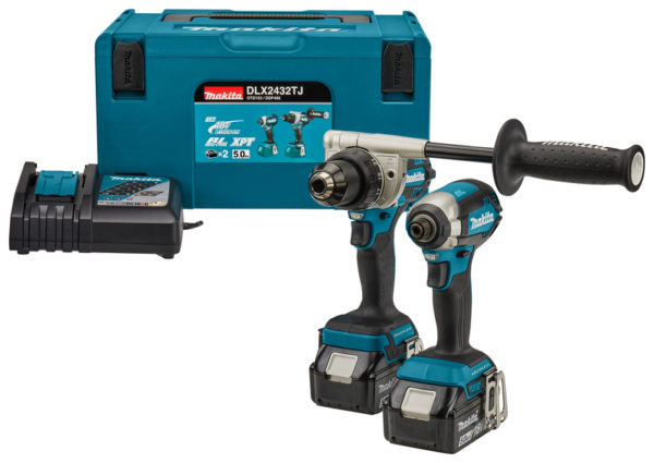 Makita DLX2432TJ 18V Li-Ion Accu Boor-/schroefmachine (DDF486)&Slagschroevendraaier (DTD153) Combiset (2x 5.0Ah) In Mbox