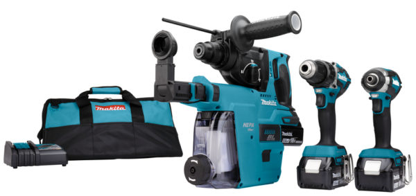 Makita DLX3106TW1 3-delige Combiset (2x 5.0Ah Accu) In Tas