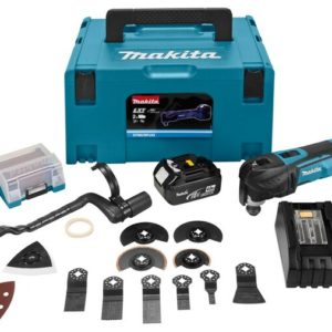 Makita DTM51RMJX3 18V Li-Ion Accu Multitool Set (2x 4.0Ah Accu) + 41 Delige Accessoireset In Mbox - Snelwissel