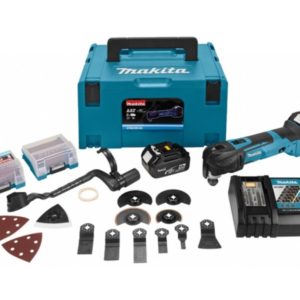 Makita DTM51RTJX3 18V Li-Ion Accu Multitool Set (2x 5.0Ah Accu) + 41 Delige Accessoireset In Mbox - Snelwissel