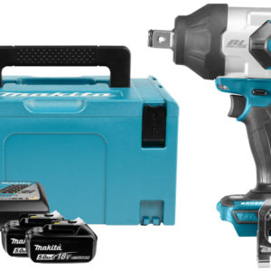 Makita DTW1001RTJ 18V Li-Ion Accu Slagmoersleutel Set (2x 5.0Ah Accu) In Mbox - 1050Nm - 3/4"- Koolborstelloos