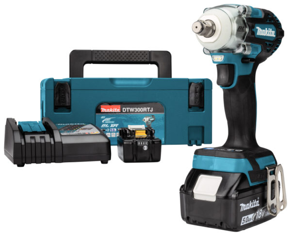 Makita DTW300RTJ 18V Li-ion Accu Slagmoersleutel Set (2x 5.0Ah Accu) In Mbox - 330Nm - 1/2"