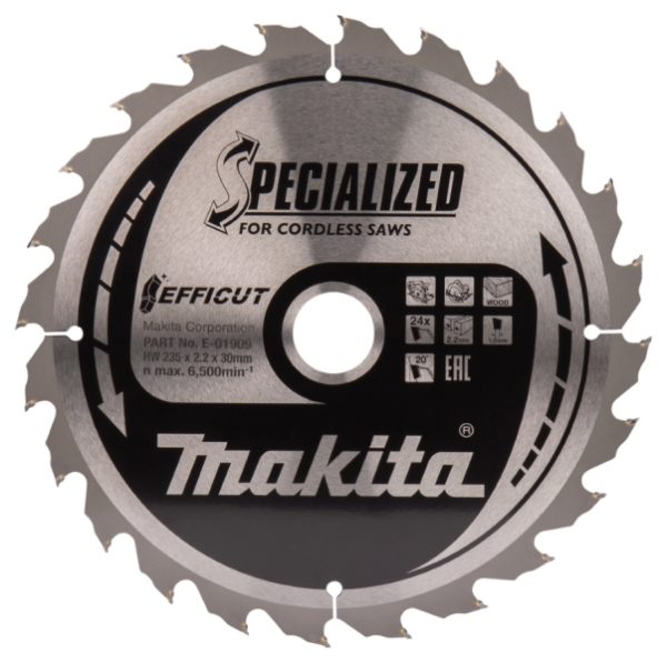 Makita E-01915 Efficut Cirkelzaagblad Hout - 235x30x2